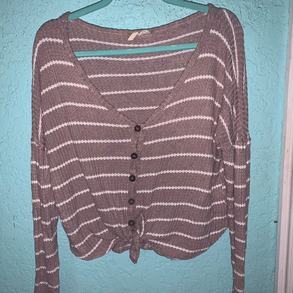 Tillys Pink and white striped sweater